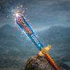Espada Excalibur de chispas de color