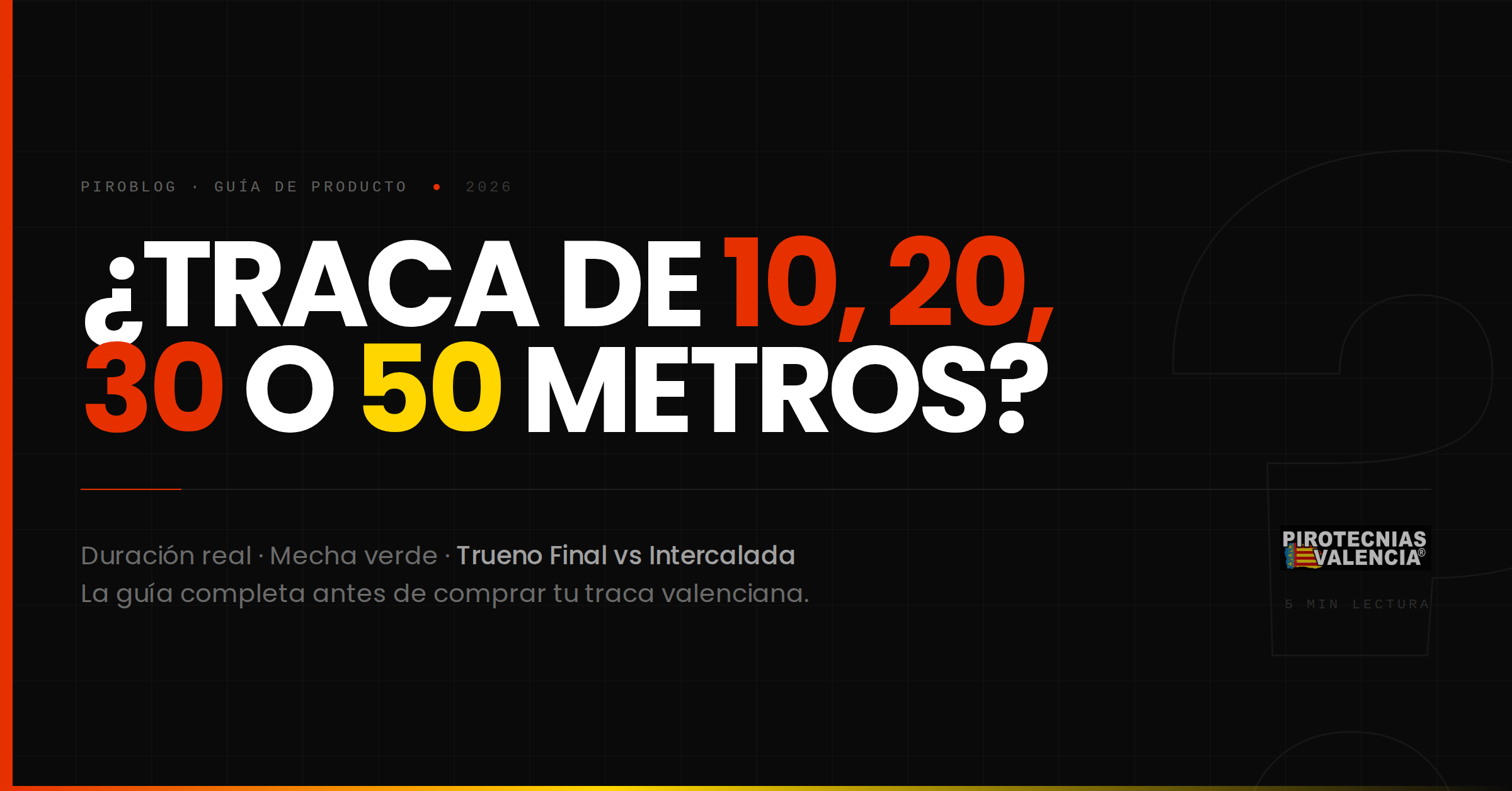 cuánto dura una traca valenciana según los metros, diferencia entre Trueno Final e Intercalada, y metros recomendados para boda o comunión